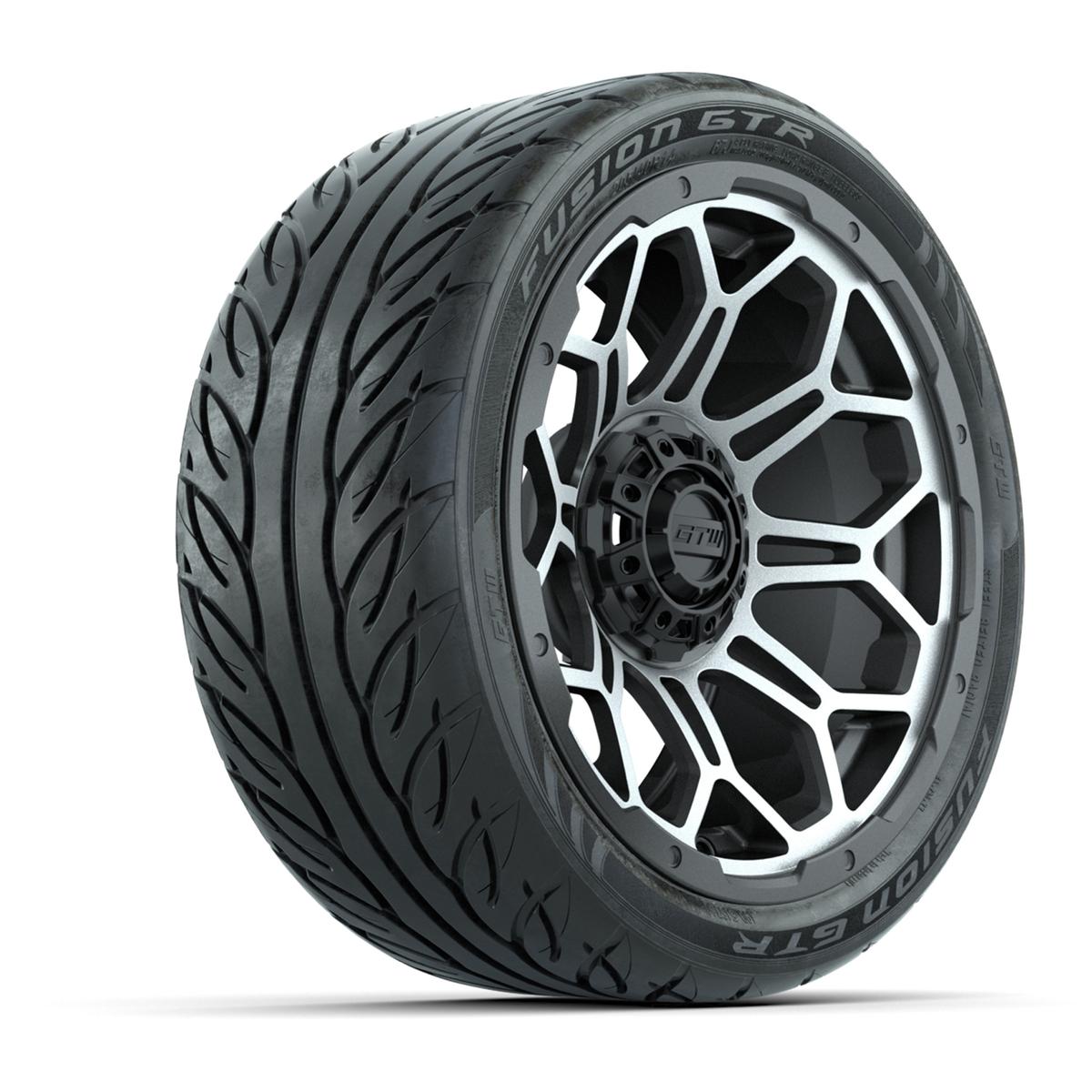 Set of (4) 14 in GTW Bravo Wheels with 205/40-R14 Fusion GTR Steel Belted Street Tires