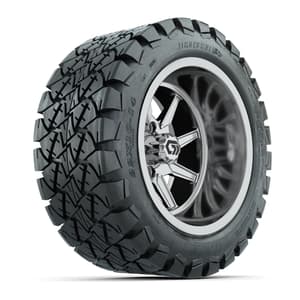 GTW&reg; Reaper Chrome 14 in Wheels with 22X10-14 Timberwolf All-Terrain Tires - Full Set