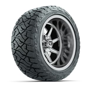 GTW&reg; Reaper Chrome 14 in Wheels with 23X10-R14 Maverick Steel Belted Radial All-Terrain Tires - Full Set