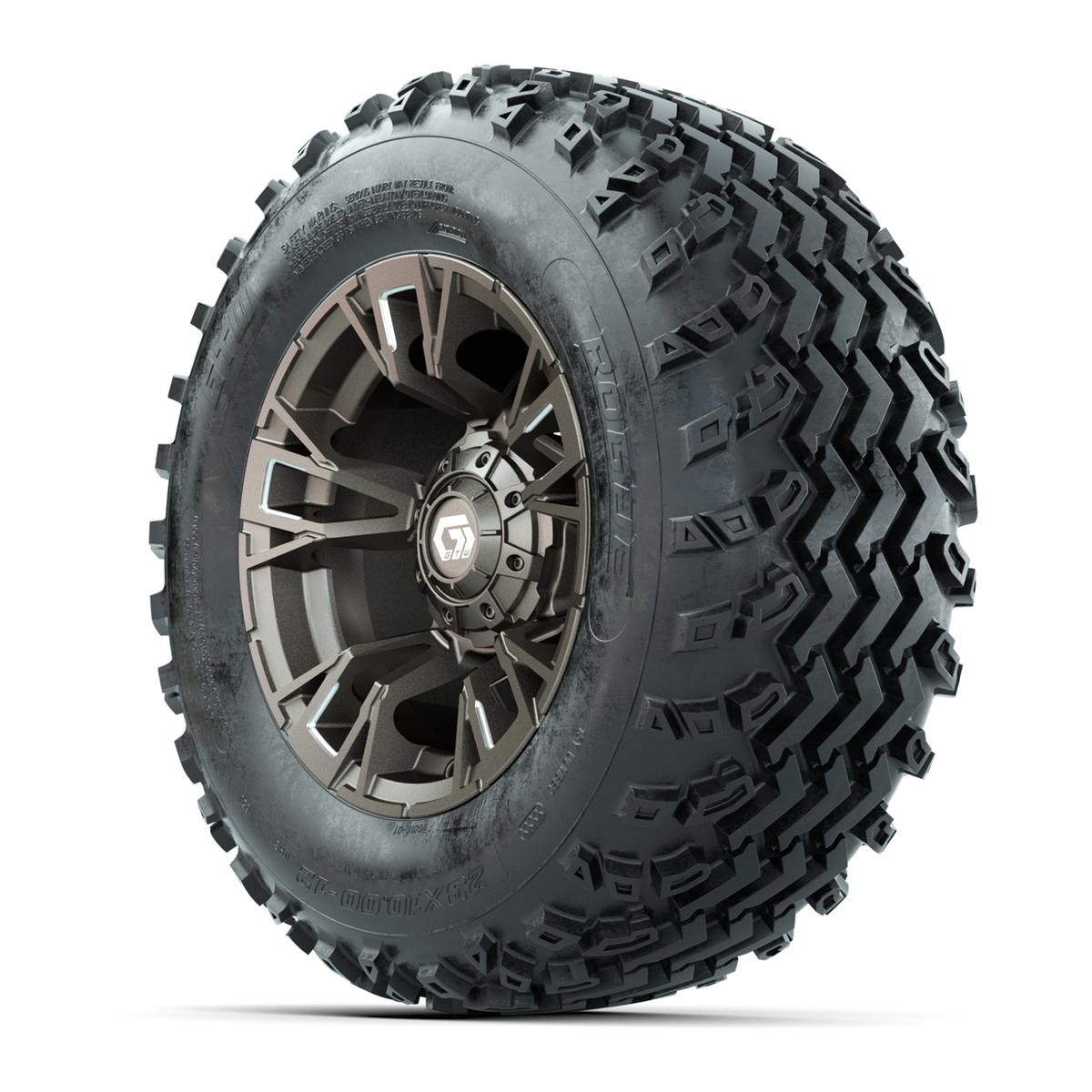GTW&reg; Vandal Bronze/Machined 12 in Wheels with 23X10.00-12 Rogue All-Terrain Tires – Full Set