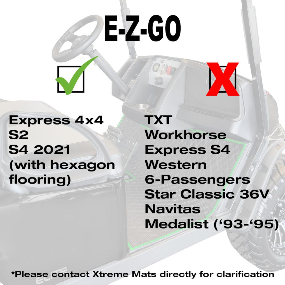 Xtreme Floor Mats for EZGO S4 2022-Up - Black/White