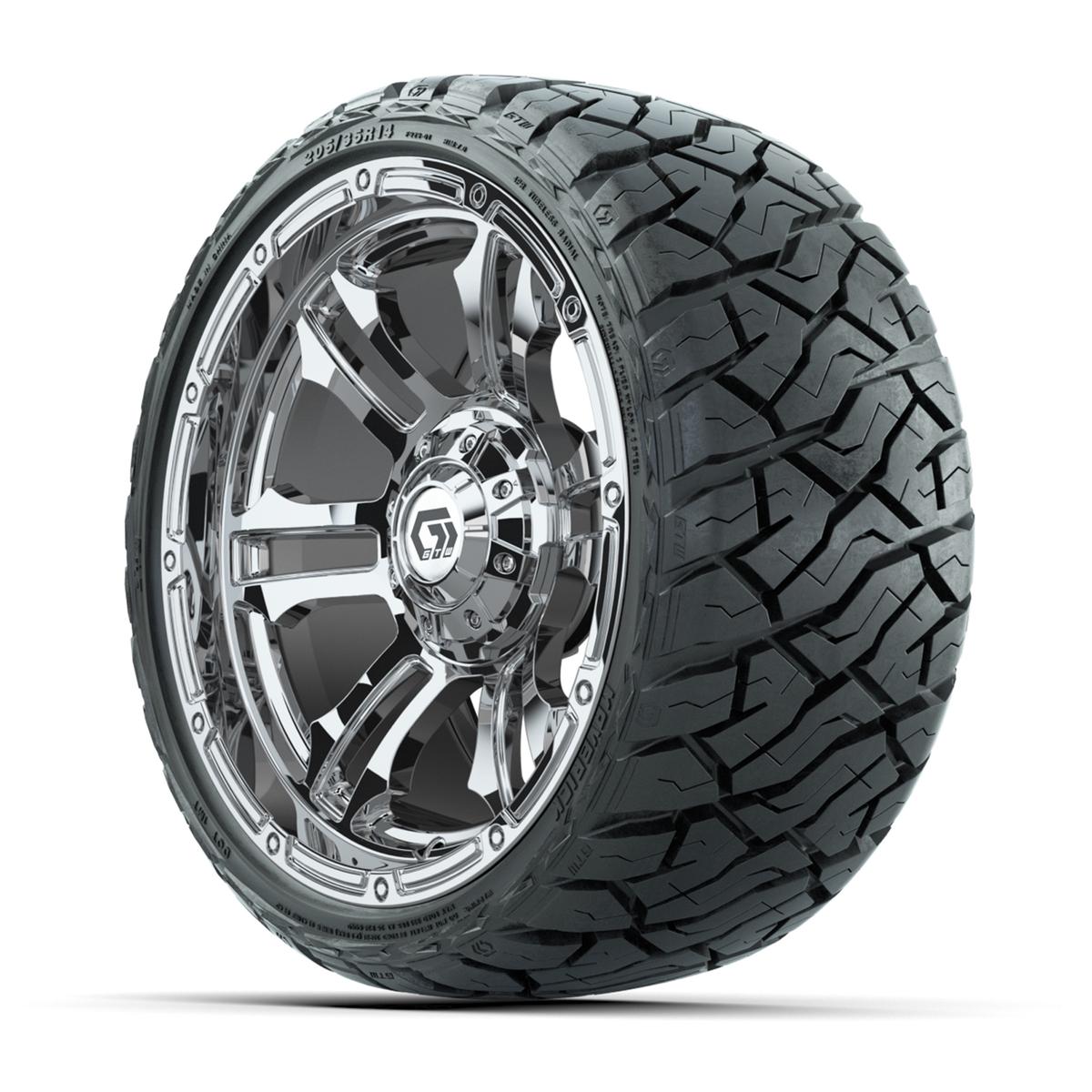 GTW Shogun Chrome 14 in Wheels with 205/35-R14 Maverick Low-Profile All-Terrain Tires – Full Set