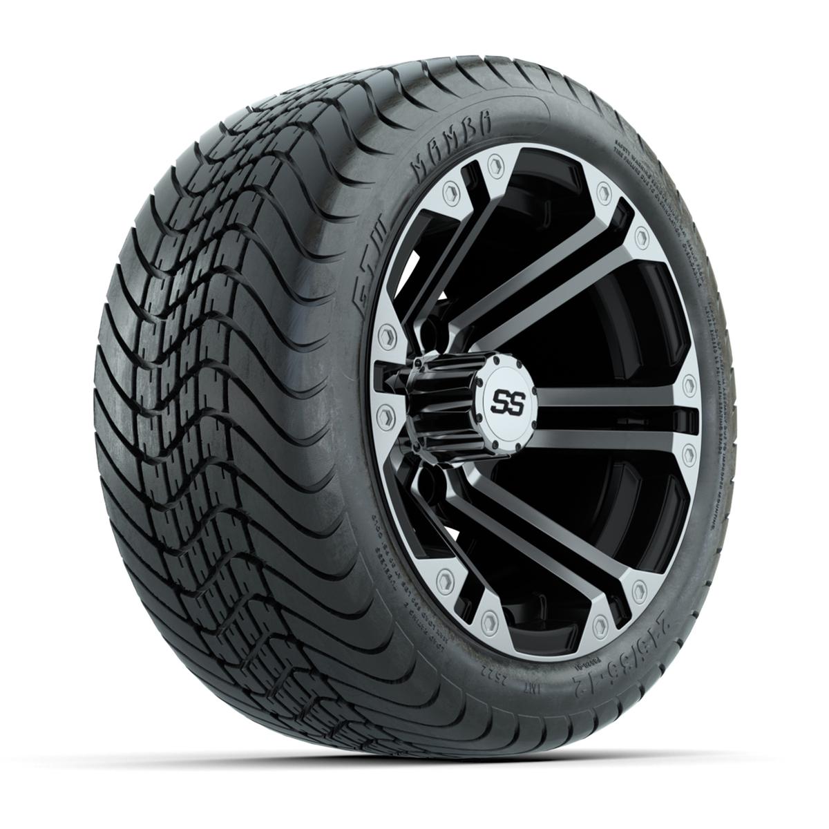 12” GTW Specter Black and Machined Wheels with 18” Mamba Street Tires – Set of 4