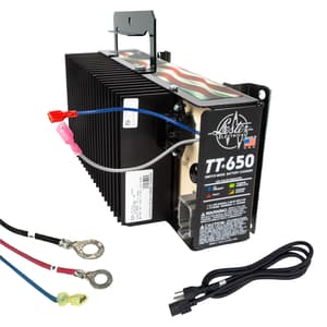 Lester TT-650W Battery Charger and DC Cord with Ring Terminals