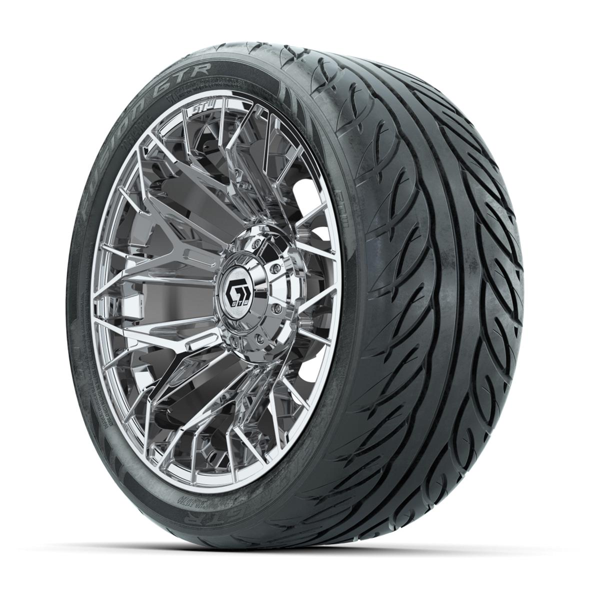 Set of (4) 14 in GTW® Stellar Chrome Wheels with 205/40-R14 Fusion GTR Street Tires