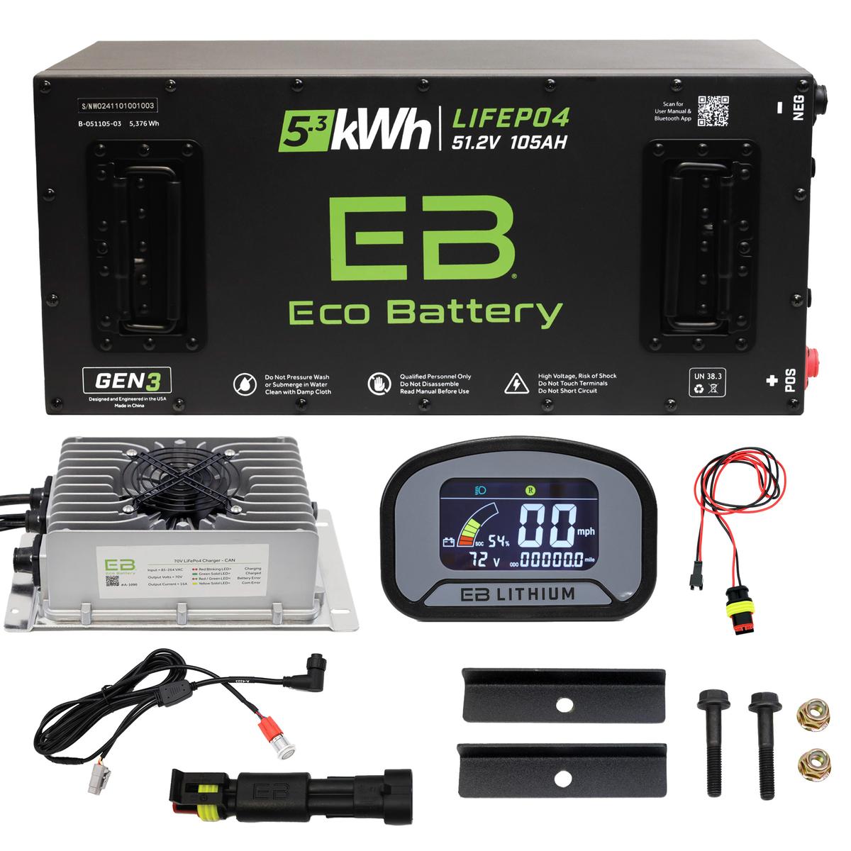 ICON EV 2021-2023 Eco Lithium 51v 105Ah GEN3 "ICON MCU" Battery Bundle - Skinny