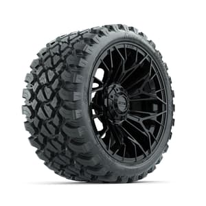 Set of (4) 15 in GTW® Stellar Black Wheels with 23x10-R15 Nomad All-Terrain Tires