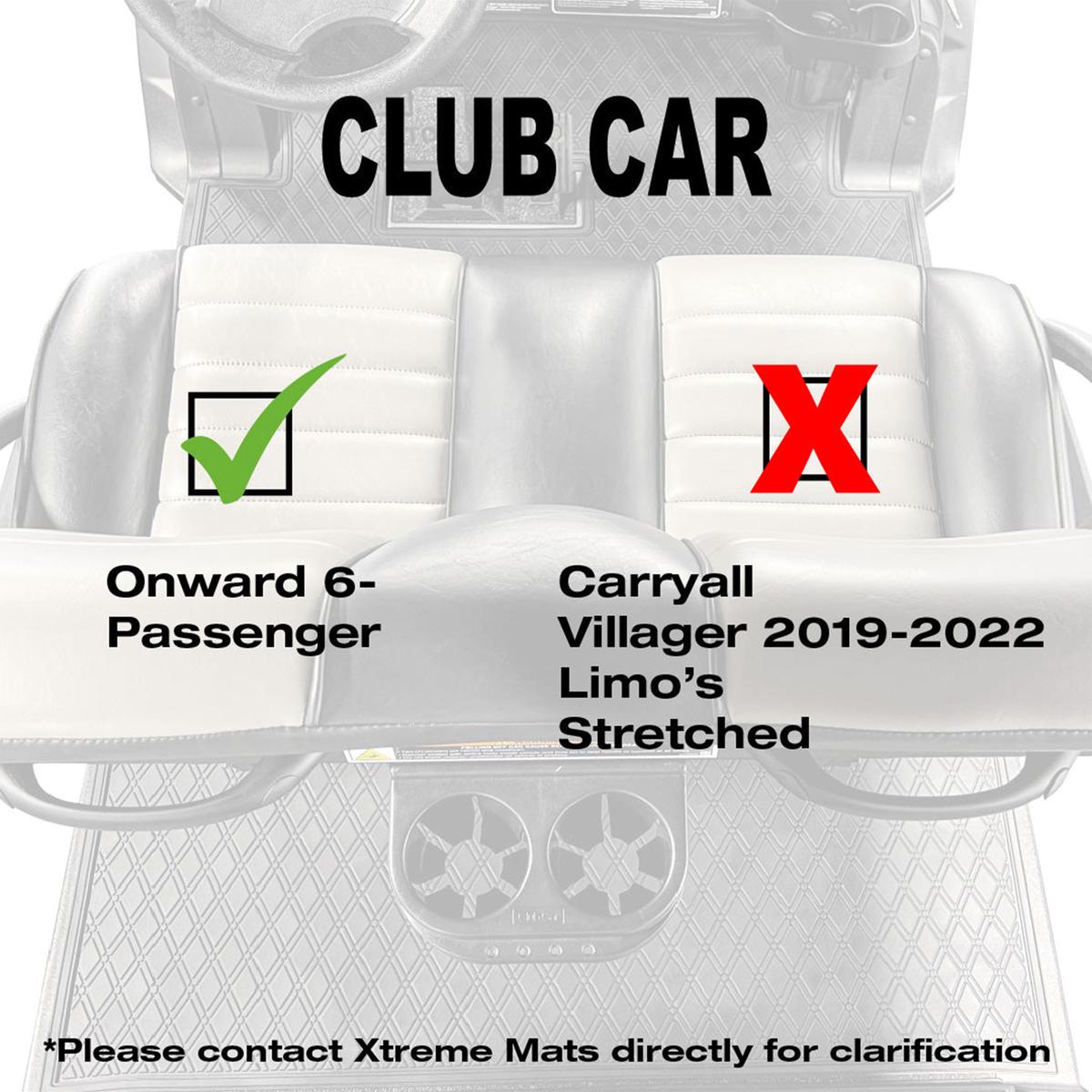 Xtreme Floor Mats for Club Car Onward - Black/Gray Set