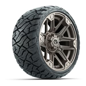 GTW Graffiti Satin Bronze/Black 14 in Wheels with 205/35-R14 Maverick Low-Profile All-Terrain Tires – Full Set