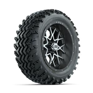 GTW Vortex Machined/Matte Grey 14 in Wheels with 23x10.00-14 Rogue All Terrain Tires – Full Set