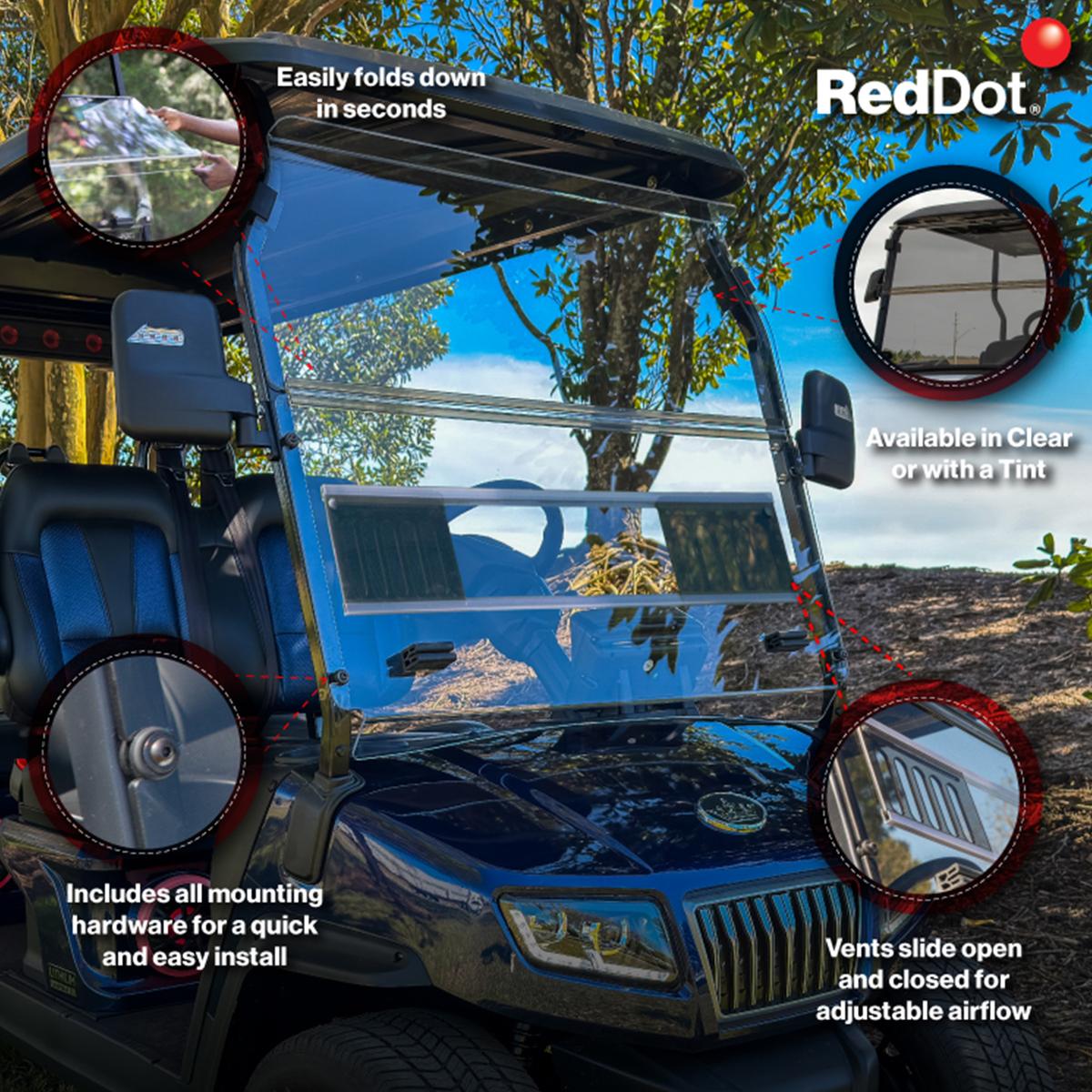 RedDot Evolution D5 Ranger & Maverick Clear 1/4" Vented Folding Windshield