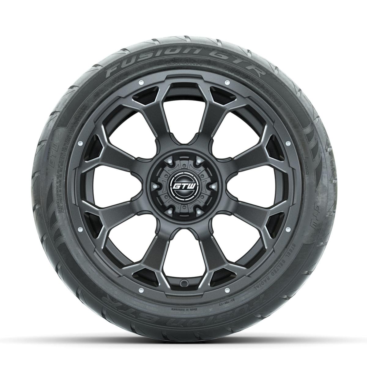 GTW Raven Off-Road Matte Grey 14 in Wheels with 225/40-R14 Fusion GTR Street Tires – Full Set