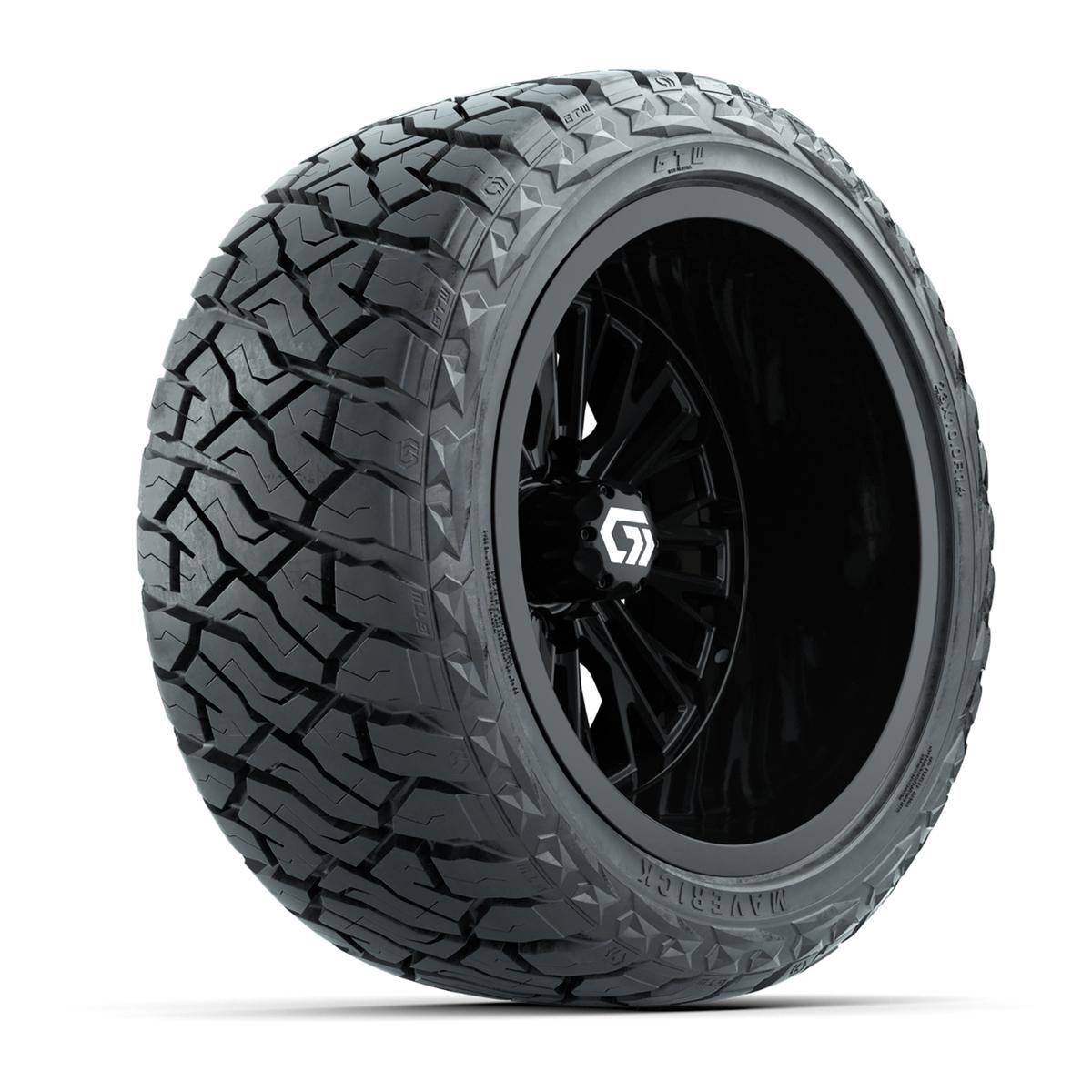 GTW&reg; Viper Gloss Black 14 in Wheels with 23X10-R14 Maverick Steel Belted Radial All-Terrain Tires - Full Set