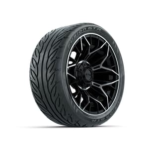 Set of (4) 14 in GTW® Stellar Machined & Black Wheels with 205/40-R14 Fusion GTR Street Tires