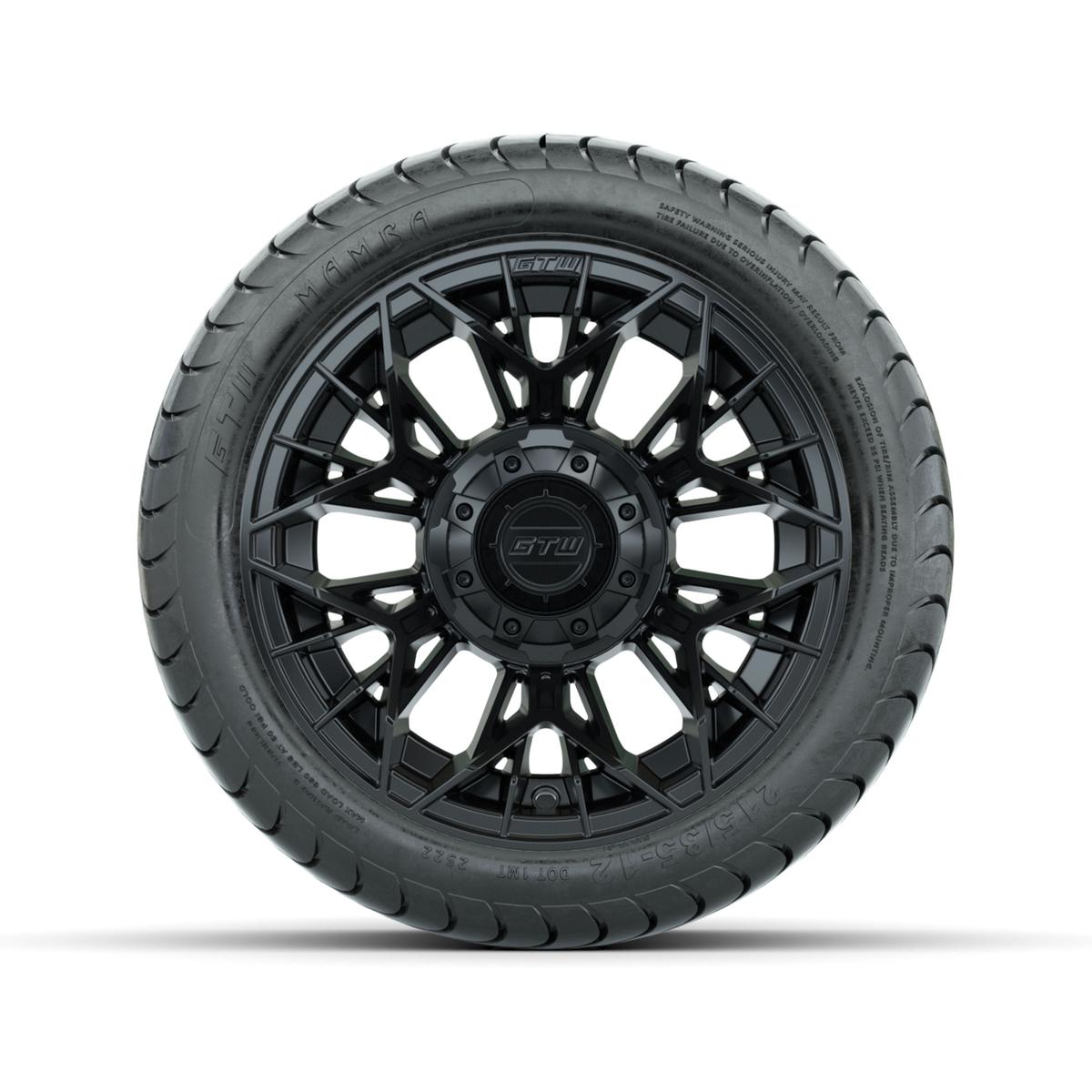 Set of (4) 12 in GTW® Stellar Black Wheels with 215/35-12 Mamba Street Tires