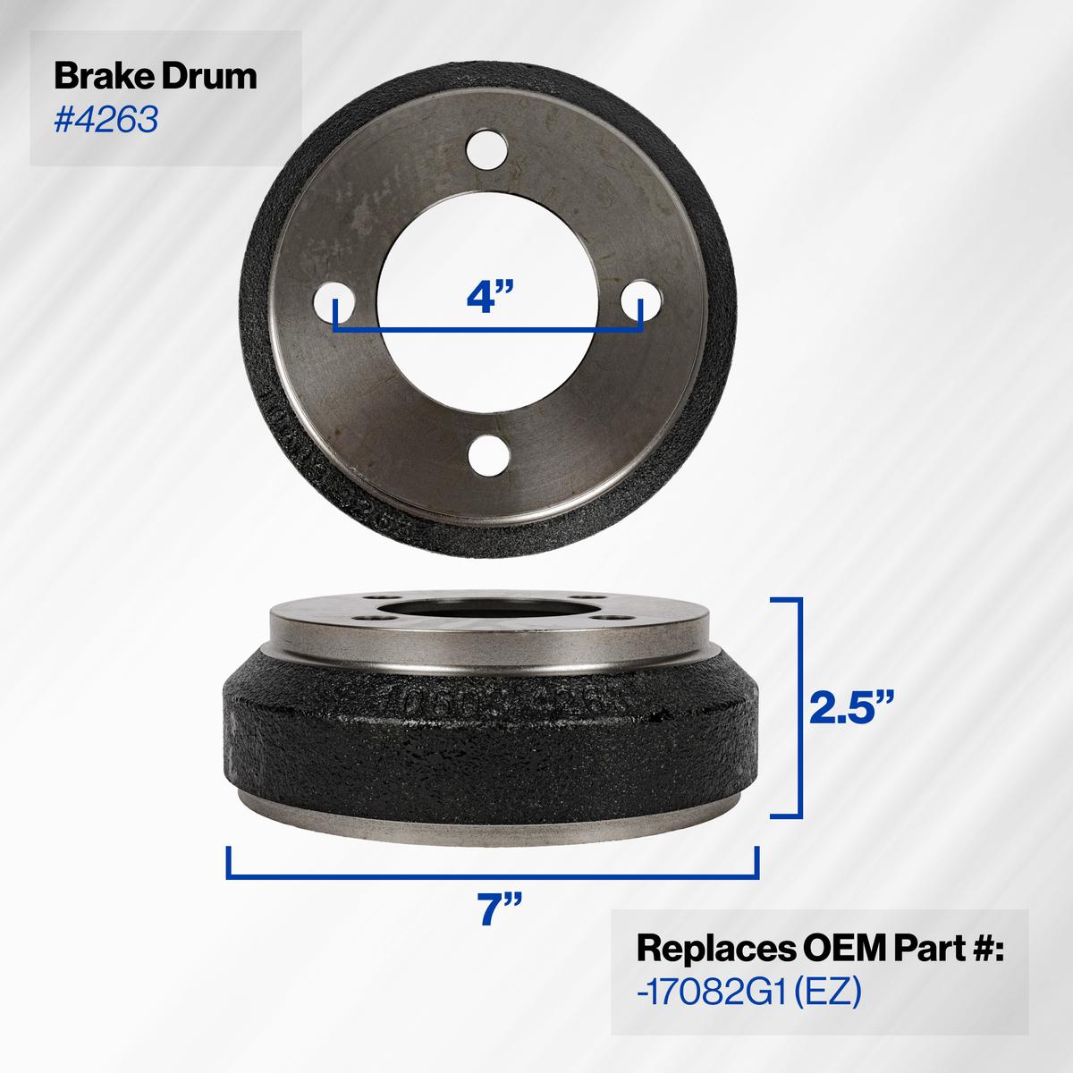 Brake Drum (Select Club Car, EZGO and Columbia Models)