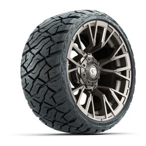 GTW Vandal Satin Bronze/Machined 14 in Wheels with 205/35-R14 Maverick Low-Profile All-Terrain Tires – Full Set