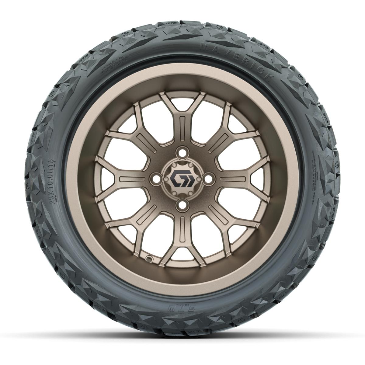 GTW&reg; Assault Matte Bronze 15 in Wheels with 23X10-R15 Maverick Steel Belted Radial All-Terrain Tires - Full Set