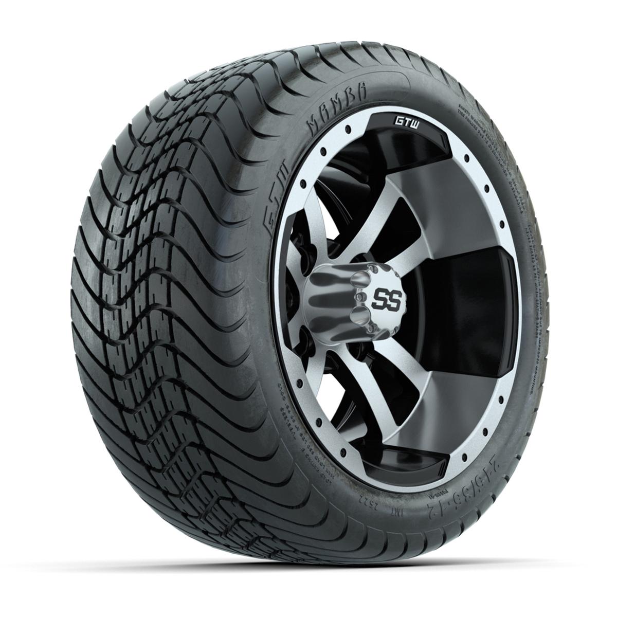 GTW Storm Trooper Black and Machined 12 in Wheels with 18in Mamba Street Tires – Set of 4