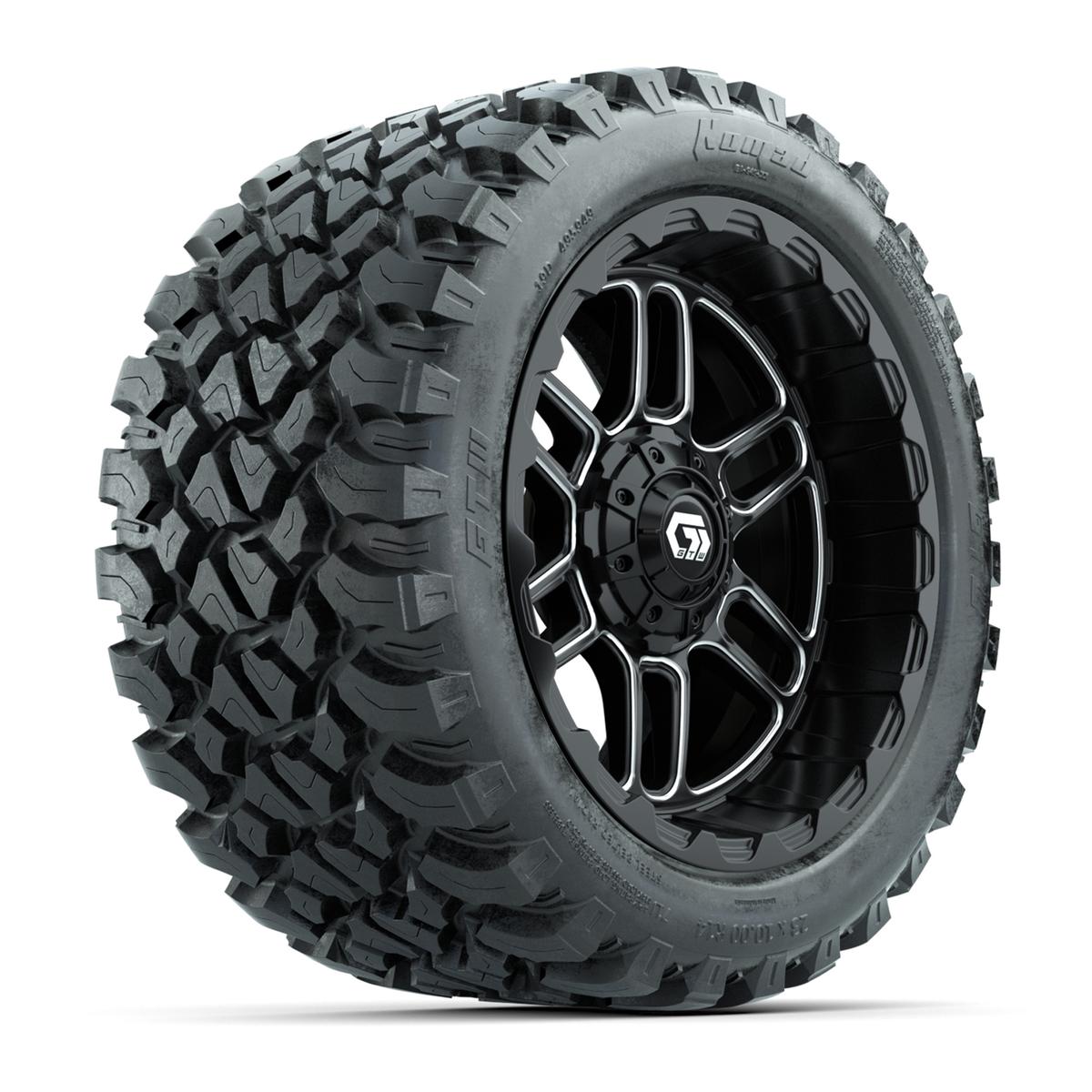 Set of (4) 14 in GTW® Titan Machined & Black Wheels with 23x10-R14 Nomad All-Terrain Tires