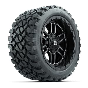 Set of (4) 14 in GTW® Titan Machined & Black Wheels with 23x10-R14 Nomad All-Terrain Tires