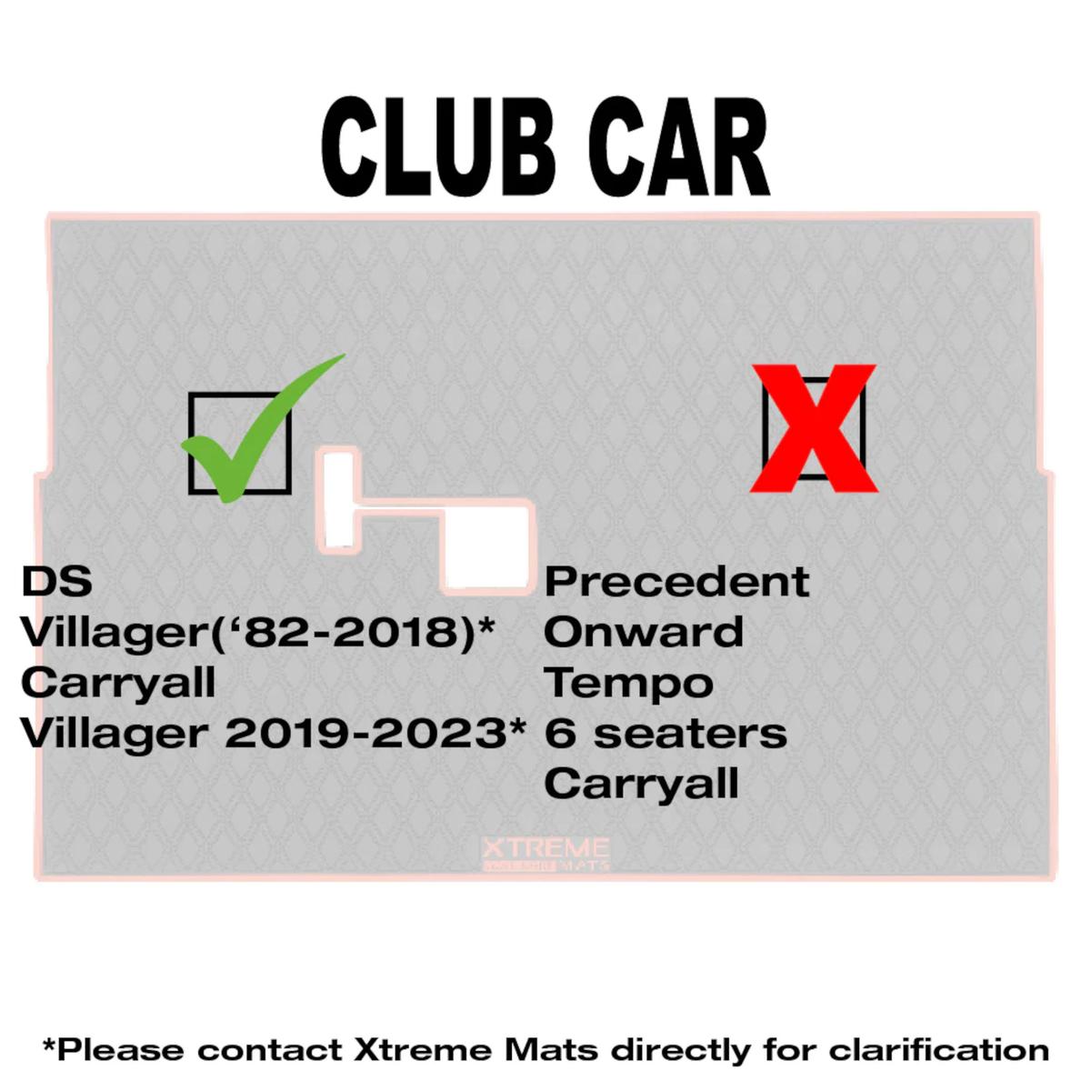 Xtreme Floor Mats for Club Car DS (82-13) / Villager (82-18) - Black/Blue