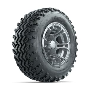 GTW Spyder Silver 12 in Wheels with 23x10.00-12 Rogue All Terrain Tires – Full Set