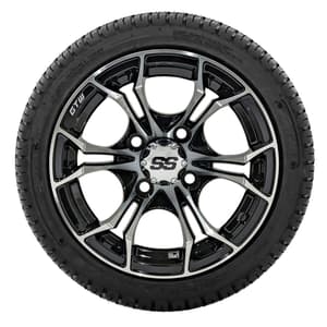 12” GTW Spyder Machined and Black Wheels with 18” Fusion Street Tires – Set of 4