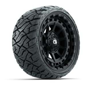 GTW Barricade Gloss Black 14 in Wheels with 205/35-R14 Maverick Low-Profile All-Terrain Tires – Full Set