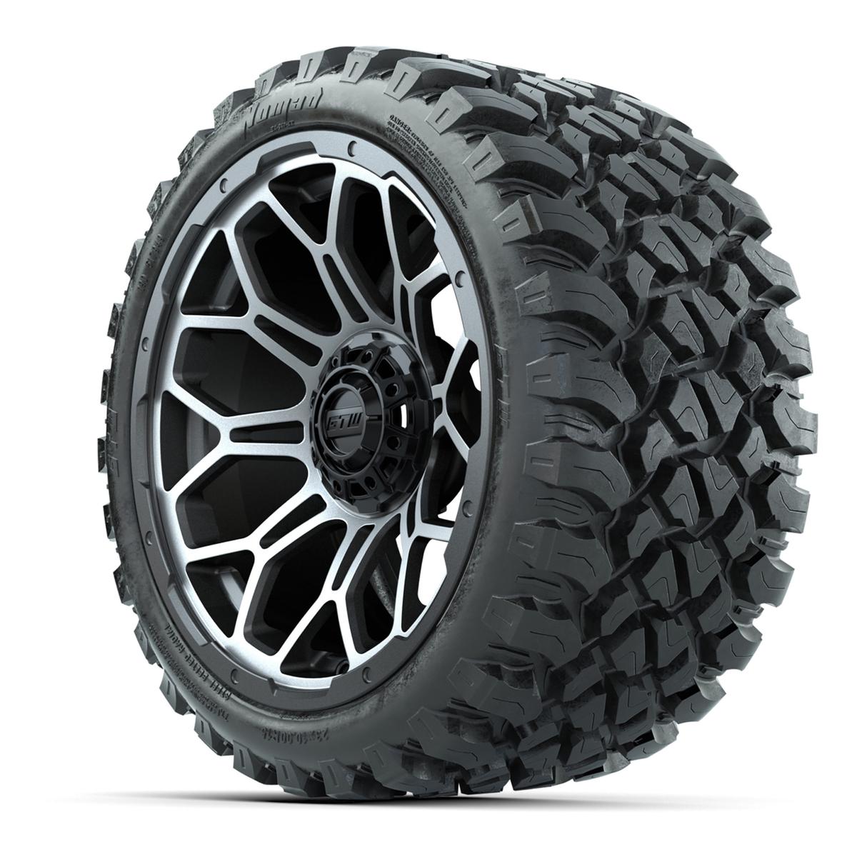 Set of (4) 15&Prime; GTW Bravo Matte Gray Wheels with 23x10-R15 Nomad All-Terrain Tires
