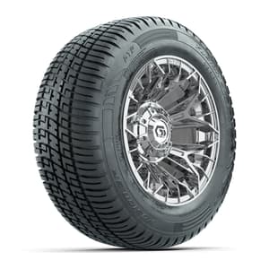 Set of (4) 12 in GTW® Stellar Chrome Wheels with 215/50-R12 Fusion S/R Street Tires