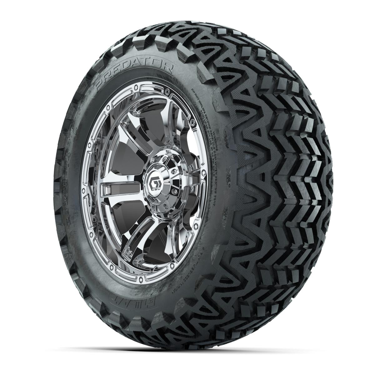 GTW® Shogun Chrome 14 in Wheels with 23x10-14 Predator All-Terrain Tires – Full Set
