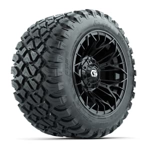 Set of (4) 12 in GTW® Stellar Black Wheels with 22x11-R12 Nomad All-Terrain Tires