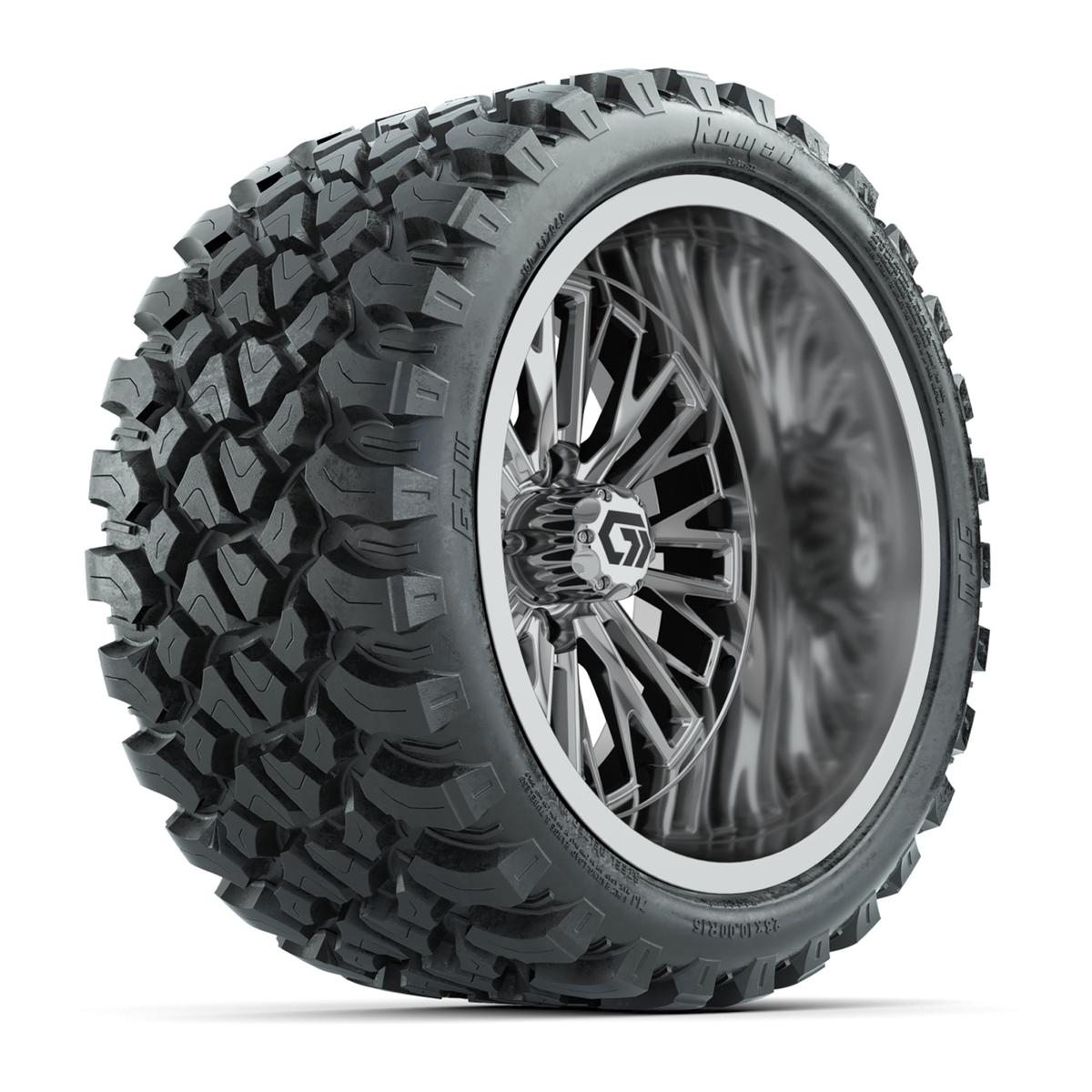 GTW&reg; Viper Chrome 15 in Wheels with 23X10-R15 Nomad Steel Belted Radial All-Terrain Tires - Full Set