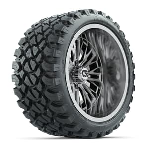GTW&reg; Viper Chrome 15 in Wheels with 23X10-R15 Nomad Steel Belted Radial All-Terrain Tires - Full Set