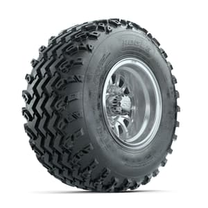 GTW Medusa Machined/Silver 10 in Wheels with 22x11.00-10 Rogue All Terrain Tires – Full Set
