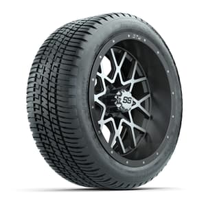 GTW&reg; Vortex 2 Matte Gray/Machined 14 in Wheels with 205/30-R14 Fusion Street Tires – Full Set