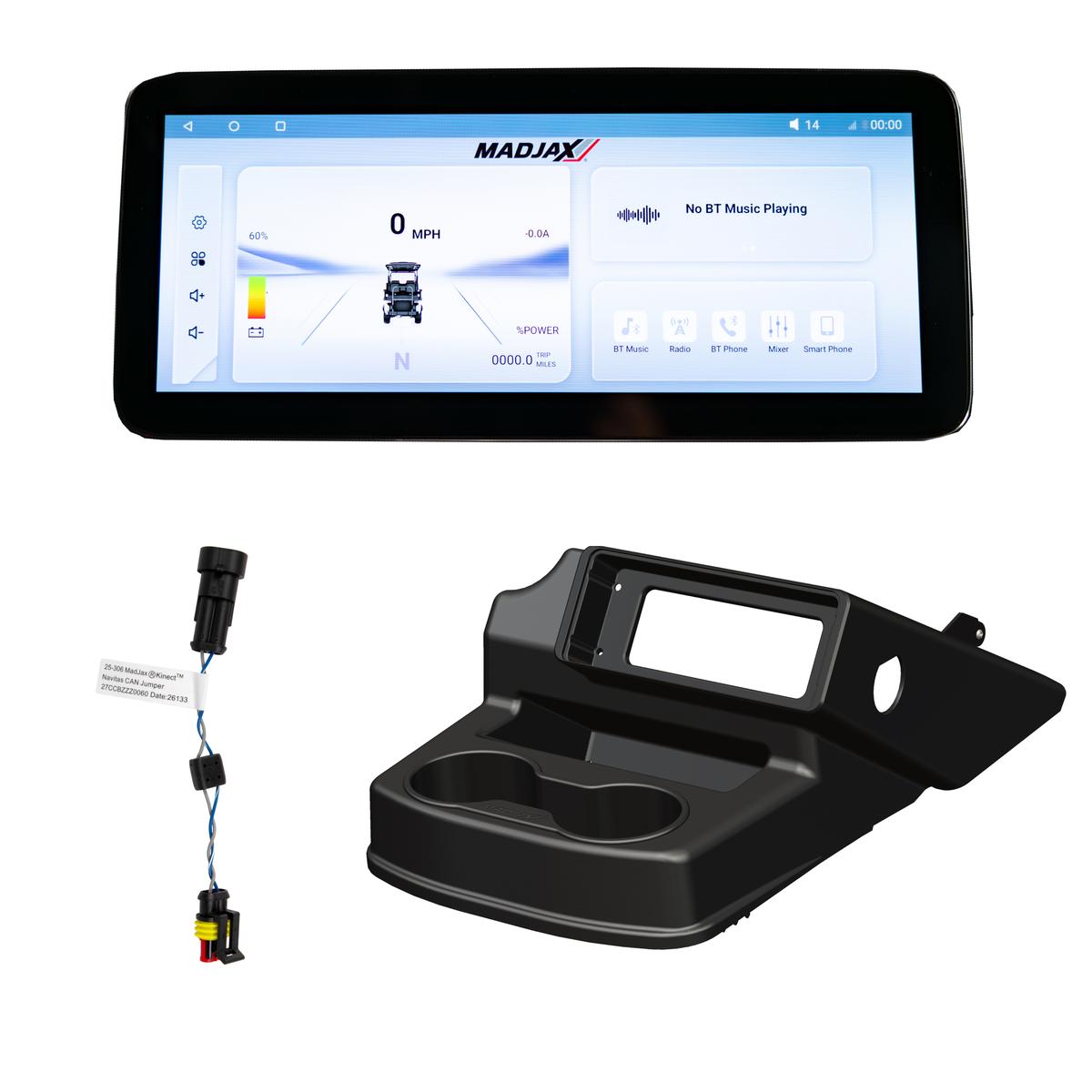 MadJax&reg; Kinect&trade; Display Screen Kit for A/C motor EZGO RXV with Lead Acid Battery Setup and Navitas TAC2