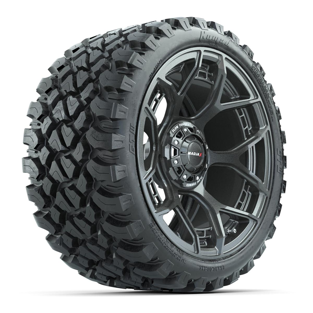 Set of (4) 15" MadJax&reg; Flow Form Evolution Gunmetal Wheels with GTW&reg; Nomad Off Road Tires