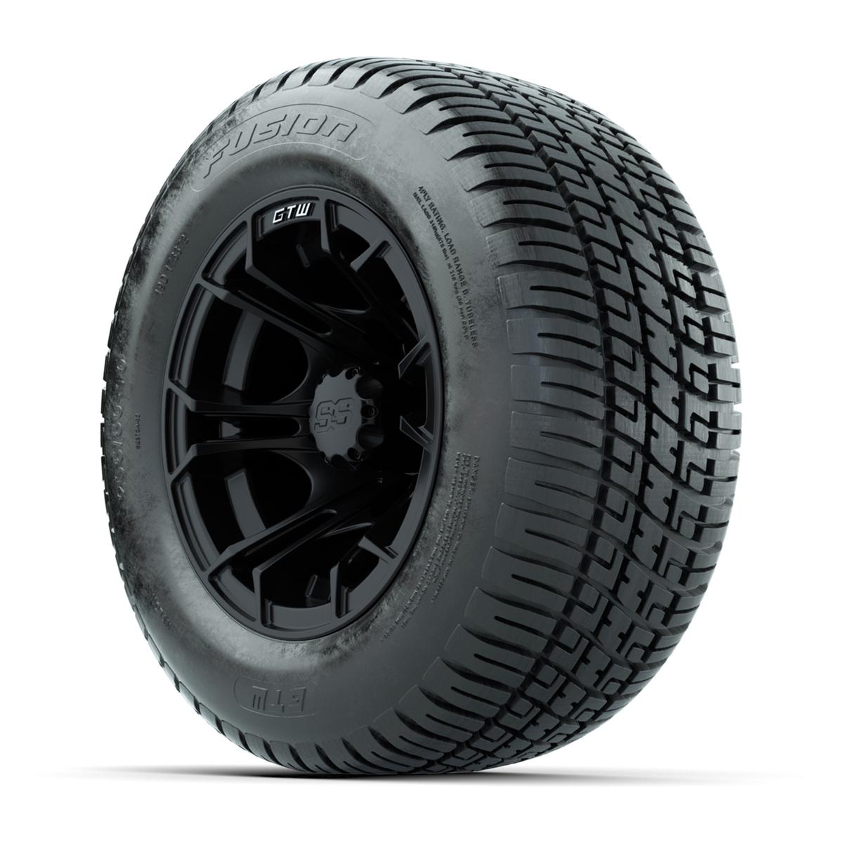 GTW Spyder Matte Black 10 in Wheels with 205/50-10 Fusion Street Tires – Full Set