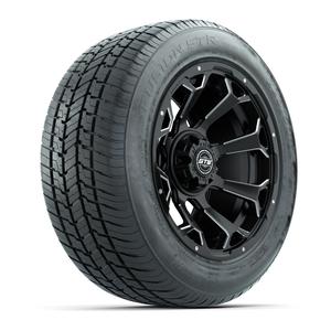 GTW&reg; Raven Matte Black and Ball Milled 14 in Wheels with 255/50-R14 Fusion STR DOT Approved Street Tires - Full Set