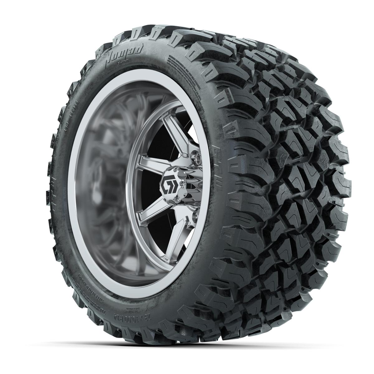 GTW&reg; Reaper Chrome 14 in Wheels with 23X10-R14 Nomad Steel Belt Radial All-Terrain Tires - Full Set