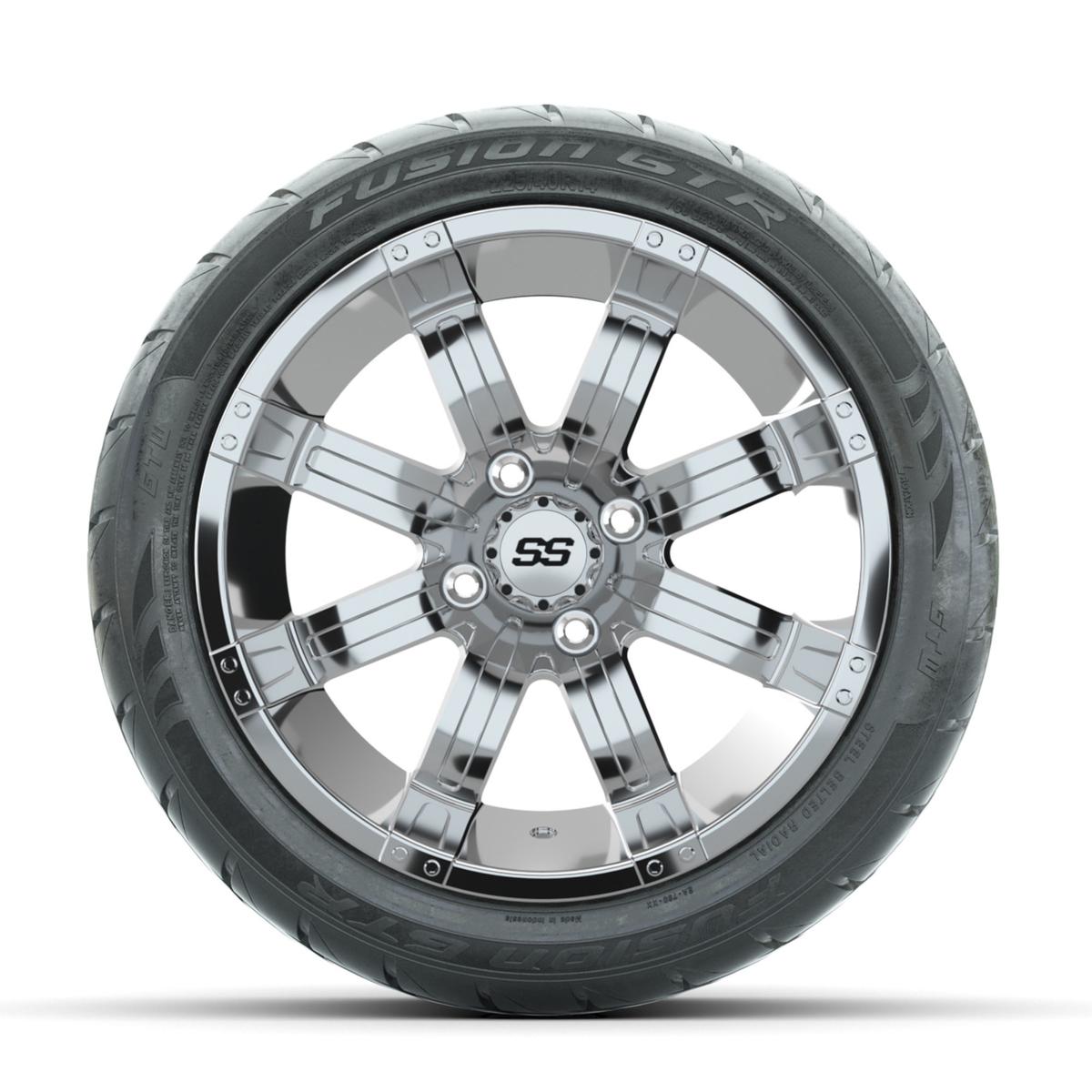 GTW Tempest Chrome 14 in Wheels with 225/40-R14 Fusion GTR Street Tires – Full Set