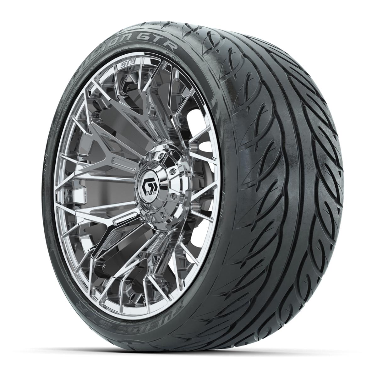 Set of (4) 15 in GTW® Stellar Chrome Wheels with 215/40-R15 Fusion GTR Street Tires