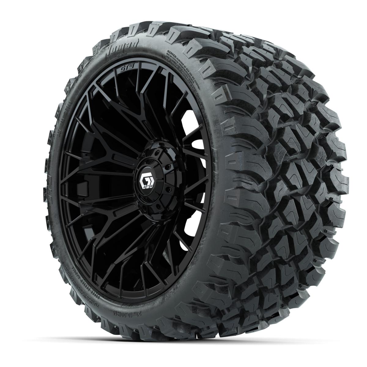 Set of (4) 15 in GTW® Stellar Black Wheels with 23x10-R15 Nomad All-Terrain Tires