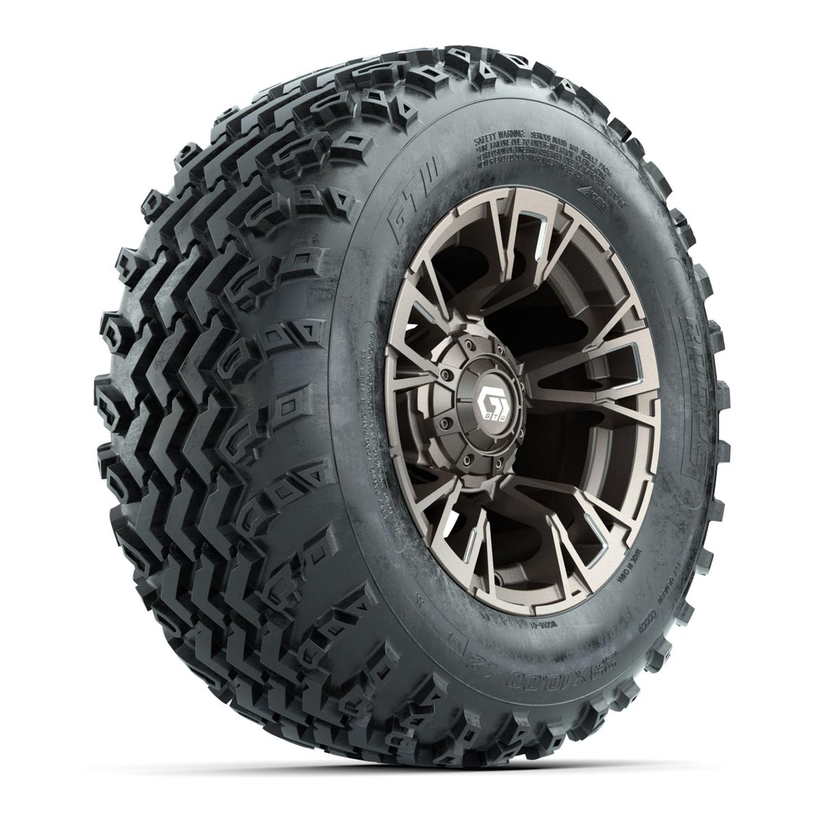GTW&reg; Vandal Bronze/Machined 12 in Wheels with 23X10.00-12 Rogue All-Terrain Tires – Full Set