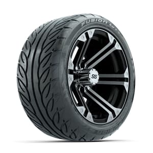 GTW Specter Machined/Black 14 in Wheels with 225/40-R14 Fusion GTR Street Tires – Full Set