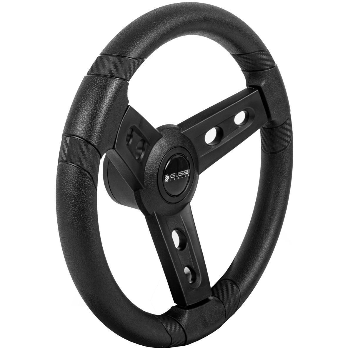 Gussi Italia® Lugana Black Steering Wheel Compatible with ICON Golf Car Models & AEV Golf Car Models