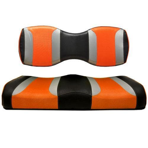 MadJax&reg; Tsunami Black W/ Liquid Silver Rush &amp; Orange Wave Custom Rear Seat Cushion Assembly (Years Genesis 250 /