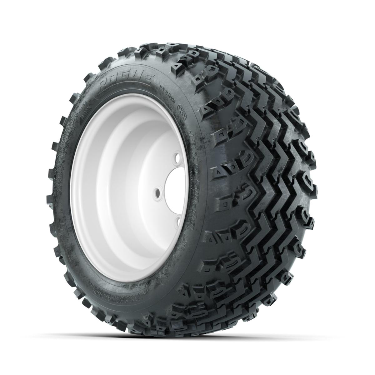 GTW Steel White 10 in Wheels with 18x9.50-10 Rogue All Terrain Tires – Full Set